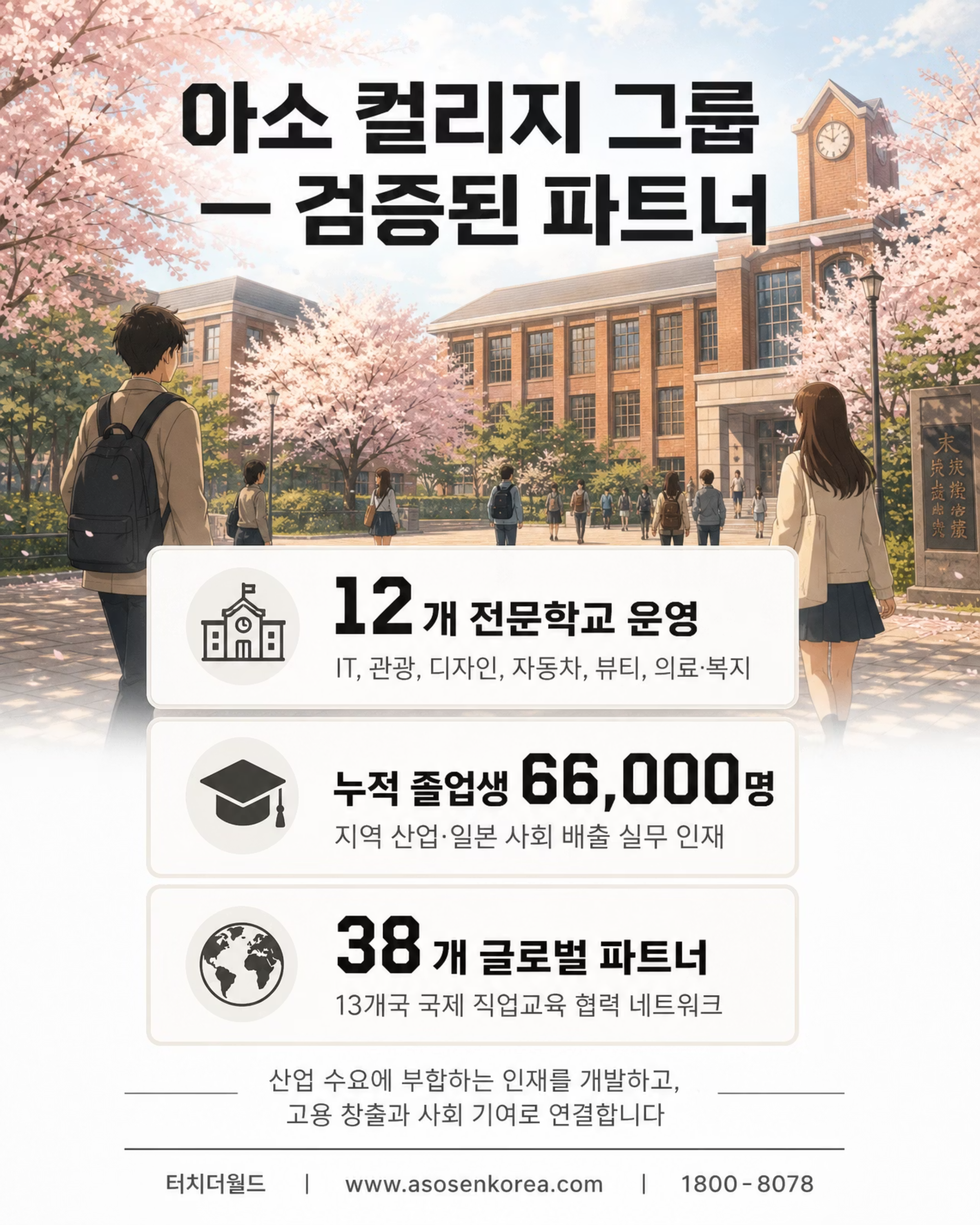 학교는 안심하고, 학생은 성장하는 — 대한민국 특성화고 × 아소 컬리지 그룹 3/10