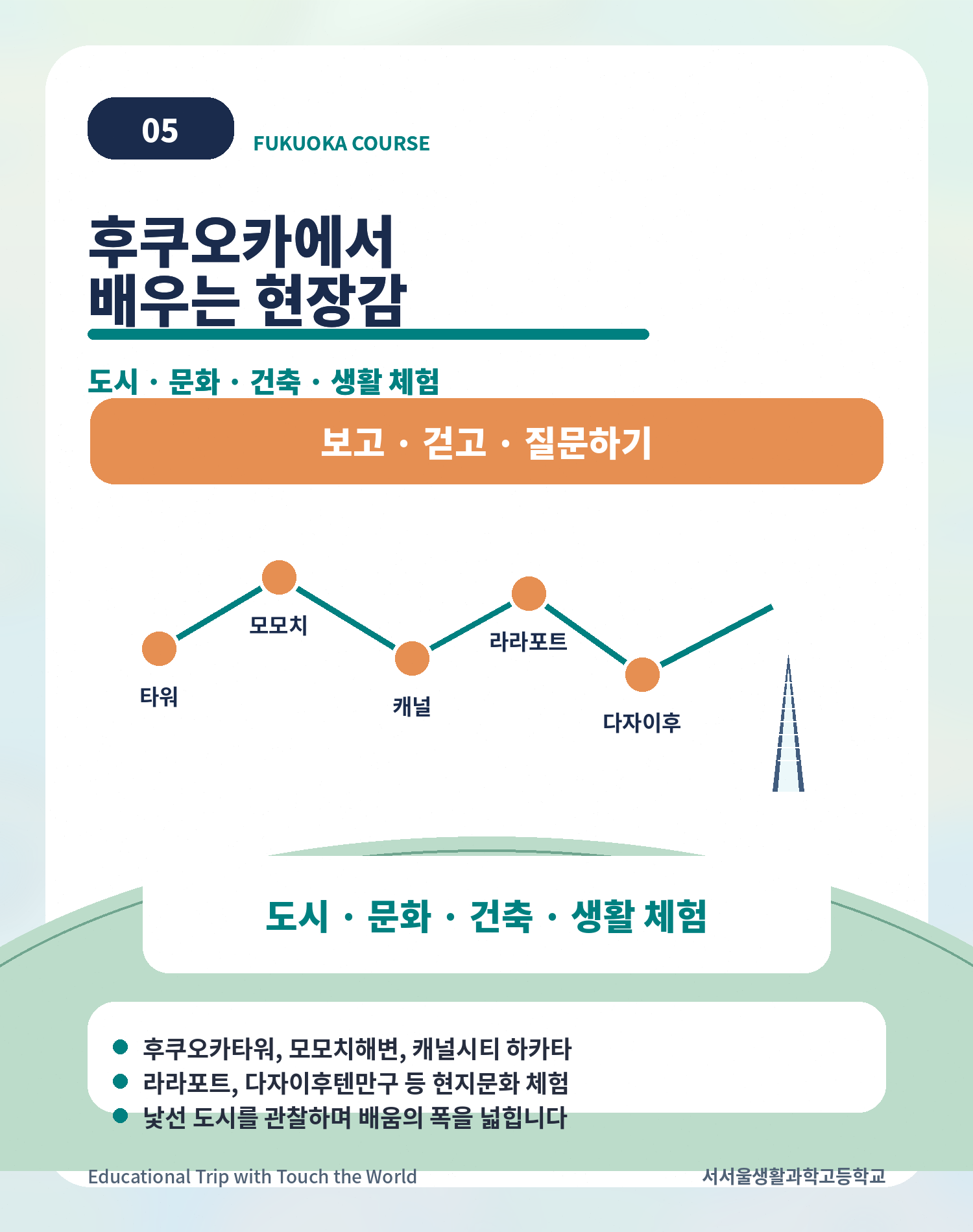 터치더월드 × 서서울생활과학고 | 2026 후쿠오카 글로벌 현장학습 5/11